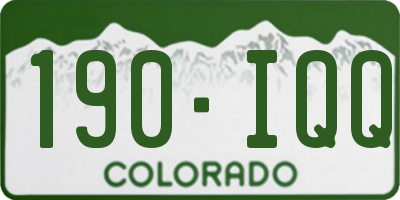 CO license plate 190IQQ