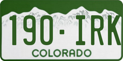 CO license plate 190IRK