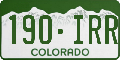 CO license plate 190IRR