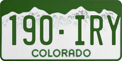 CO license plate 190IRY