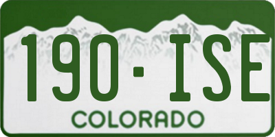 CO license plate 190ISE