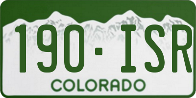CO license plate 190ISR