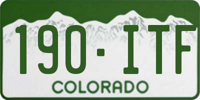 CO license plate 190ITF