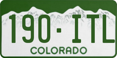 CO license plate 190ITL