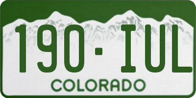 CO license plate 190IUL