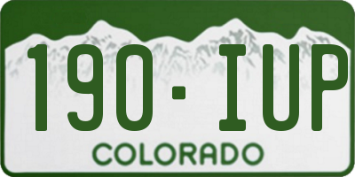 CO license plate 190IUP
