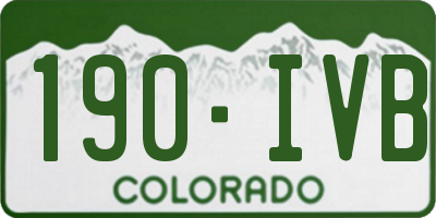 CO license plate 190IVB
