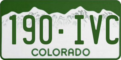 CO license plate 190IVC