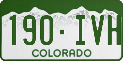 CO license plate 190IVH