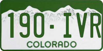 CO license plate 190IVR