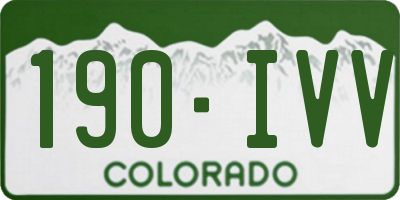 CO license plate 190IVV