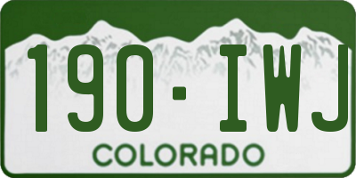 CO license plate 190IWJ