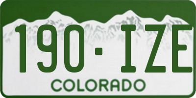 CO license plate 190IZE