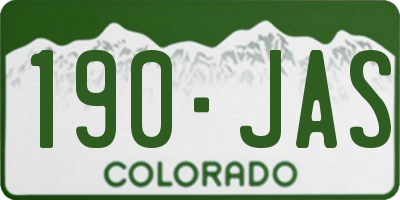 CO license plate 190JAS