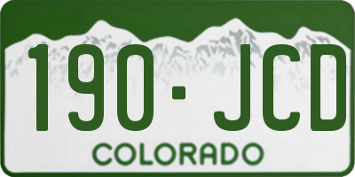 CO license plate 190JCD