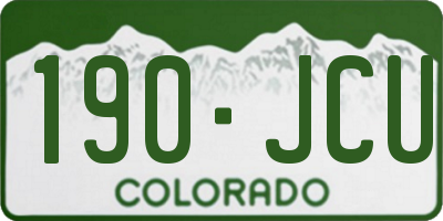 CO license plate 190JCU