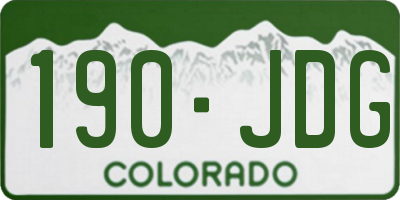 CO license plate 190JDG