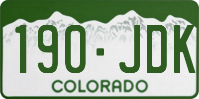 CO license plate 190JDK
