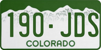 CO license plate 190JDS