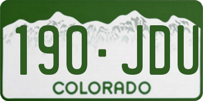 CO license plate 190JDU