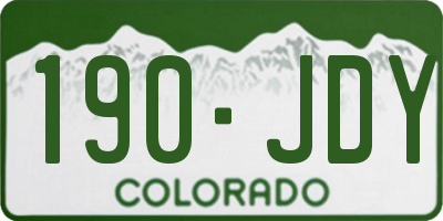 CO license plate 190JDY
