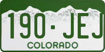 CO license plate 190JEJ