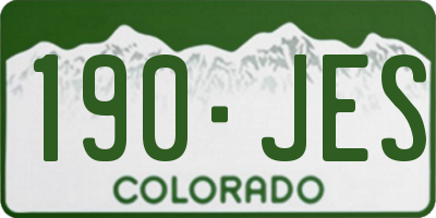 CO license plate 190JES