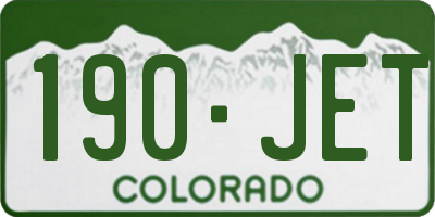 CO license plate 190JET