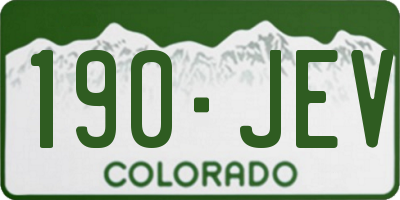 CO license plate 190JEV
