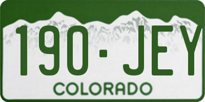 CO license plate 190JEY