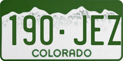 CO license plate 190JEZ
