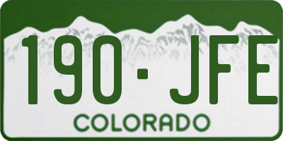 CO license plate 190JFE