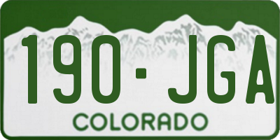 CO license plate 190JGA