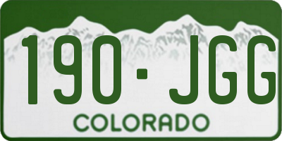 CO license plate 190JGG