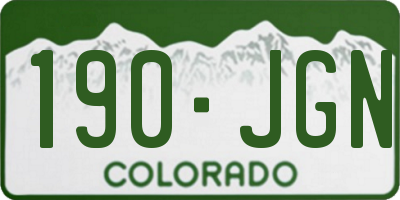 CO license plate 190JGN