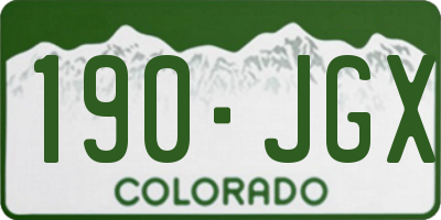 CO license plate 190JGX