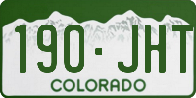 CO license plate 190JHT