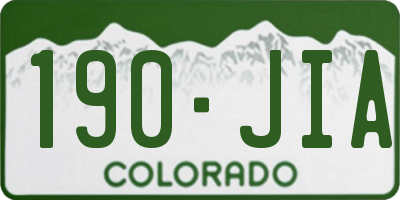 CO license plate 190JIA