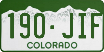 CO license plate 190JIF