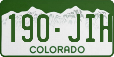 CO license plate 190JIH