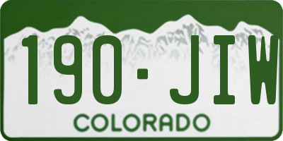 CO license plate 190JIW