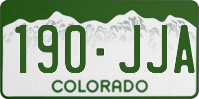 CO license plate 190JJA