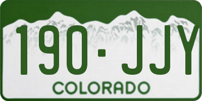 CO license plate 190JJY