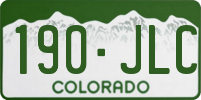CO license plate 190JLC