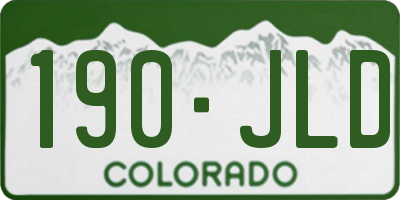 CO license plate 190JLD