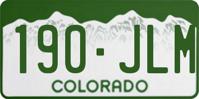 CO license plate 190JLM