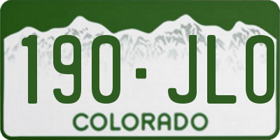 CO license plate 190JLO