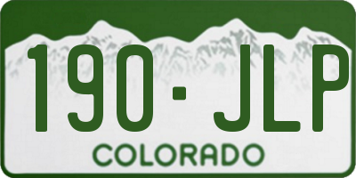 CO license plate 190JLP