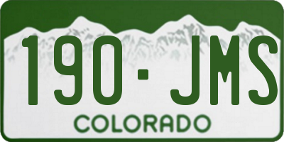 CO license plate 190JMS