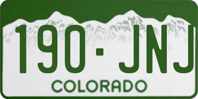 CO license plate 190JNJ